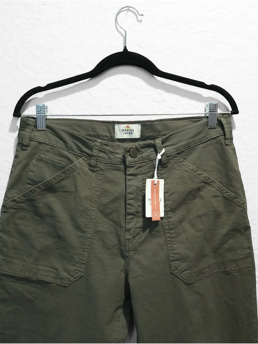 Marine Layer Breyer Relaxed Utility Pant Size 32 Green Multiple Pockets